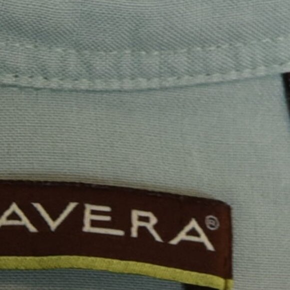 Cubavera Leaf Embroidered Camp Shirt XL Sage Green Coastal Retro Hawaiian - Picture 7 of 7